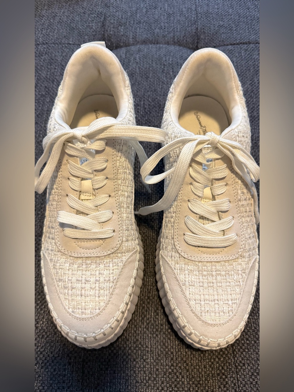 Universal Thread Cream Tweed Lace-Up Sneakers